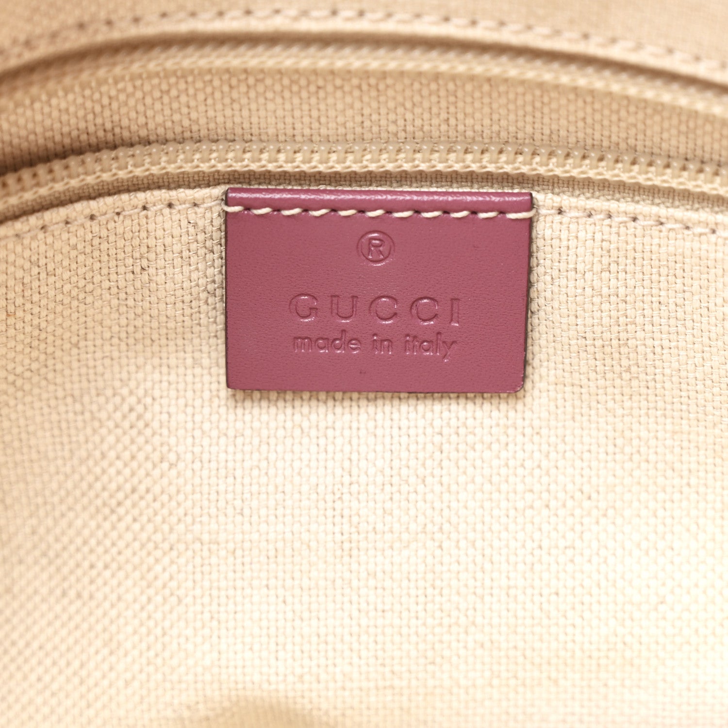 Gucci GG Supreme Monogram Small Zippered Tote Beige New Rosette 6 of 13
