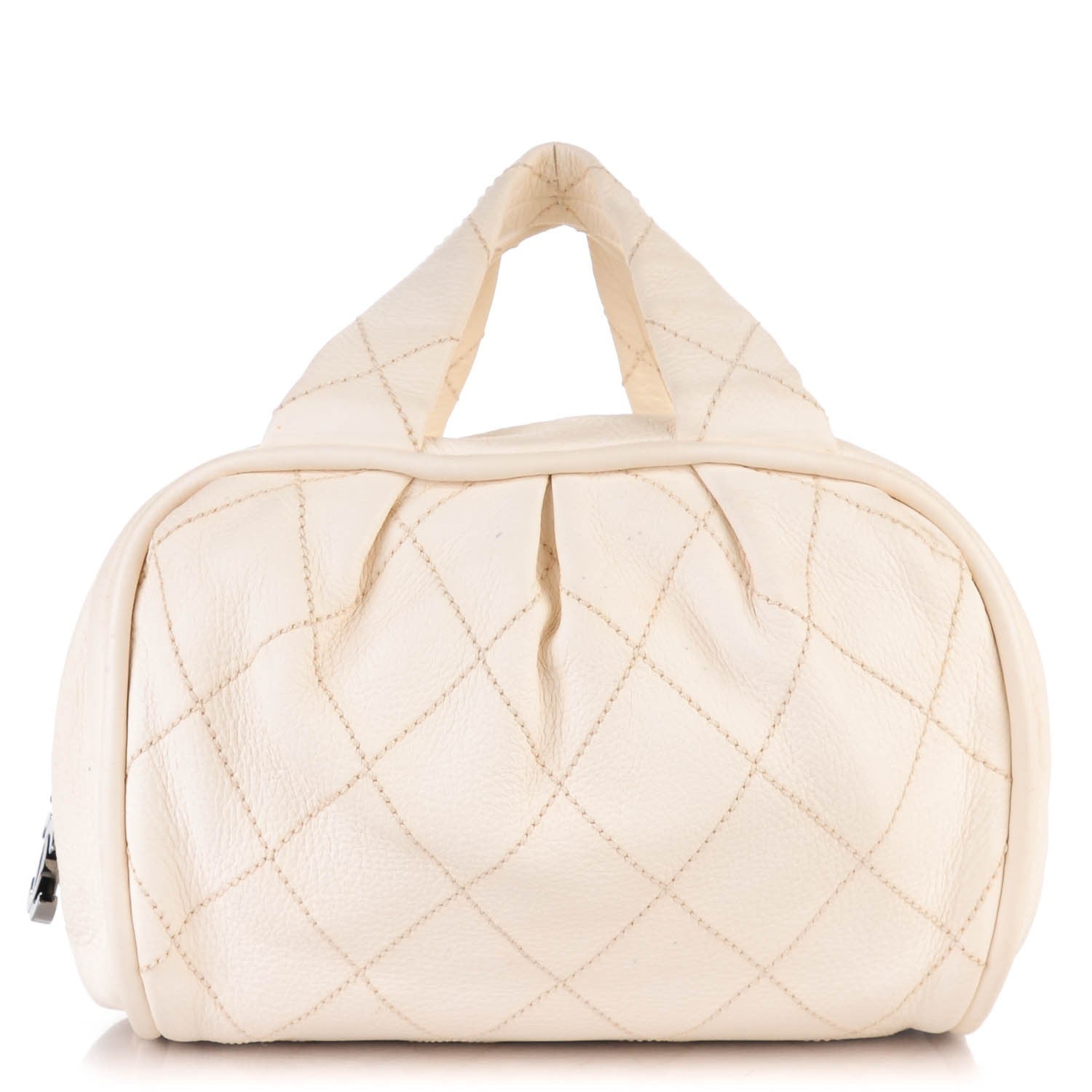 Chanel Calfskin Round Bowling Bag White 1 of 9