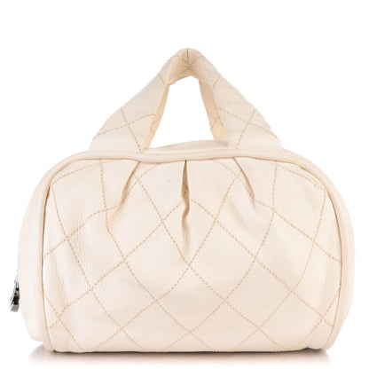 Chanel Calfskin Round Bowling Bag White 1 of 9
