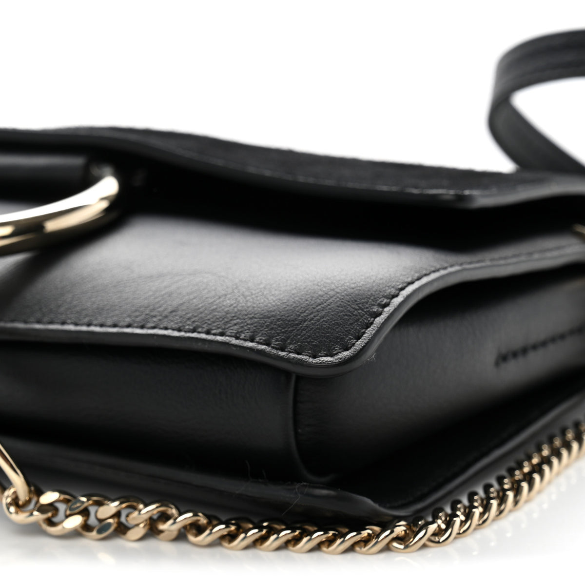 Chloe Suede Calfskin Small Faye Shoulder Bag Black 9 of 10