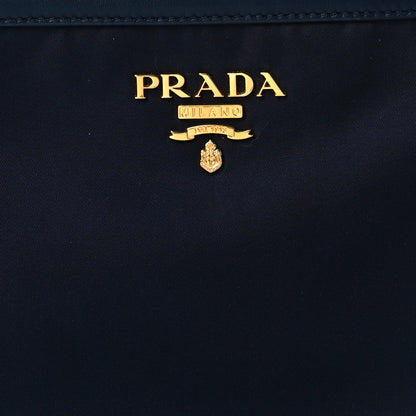 Prada Tessuto Nylon Soft Calf Double Zip Crossbody Bag Blue 9 of 9