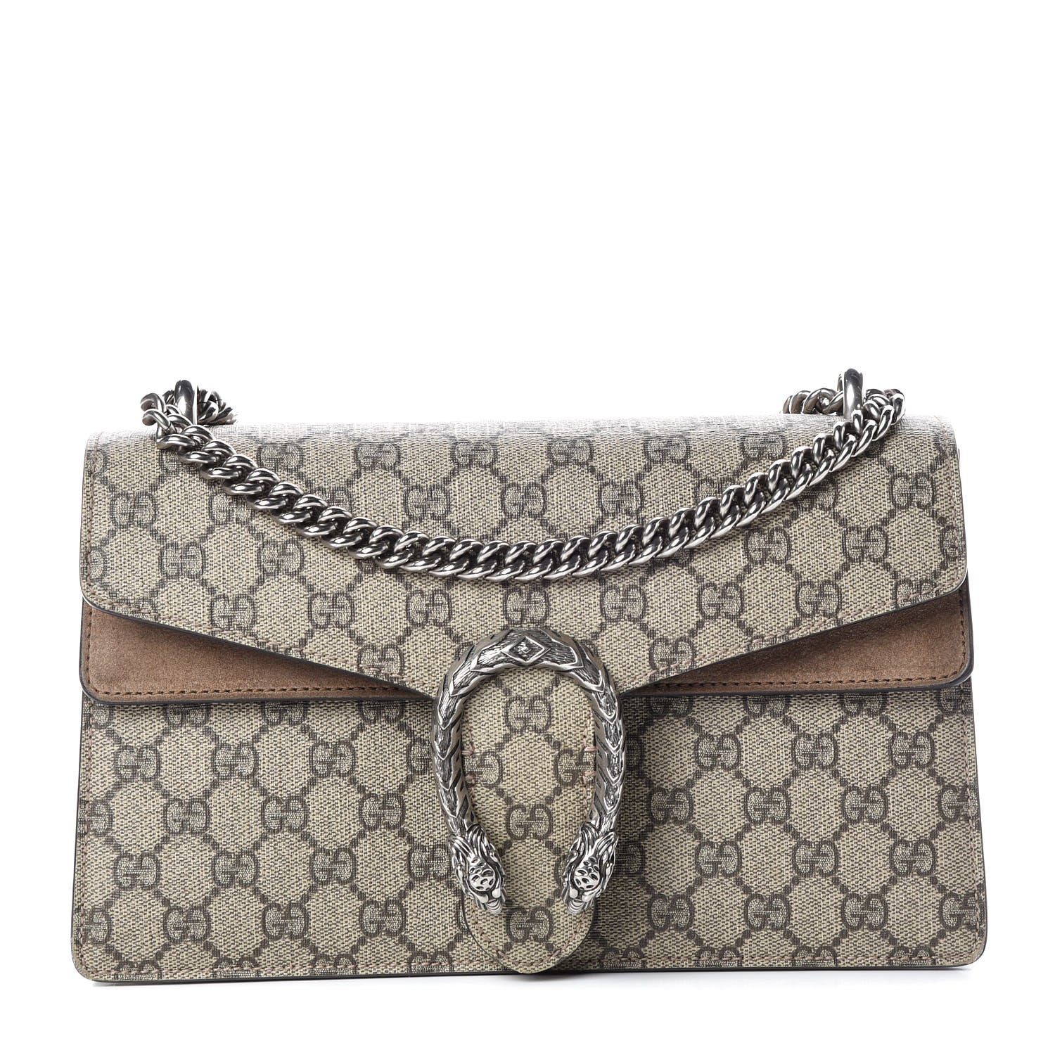 Gucci GG Supreme Monogram Small Dionysus Shoulder Bag Taupe 1 of 11
