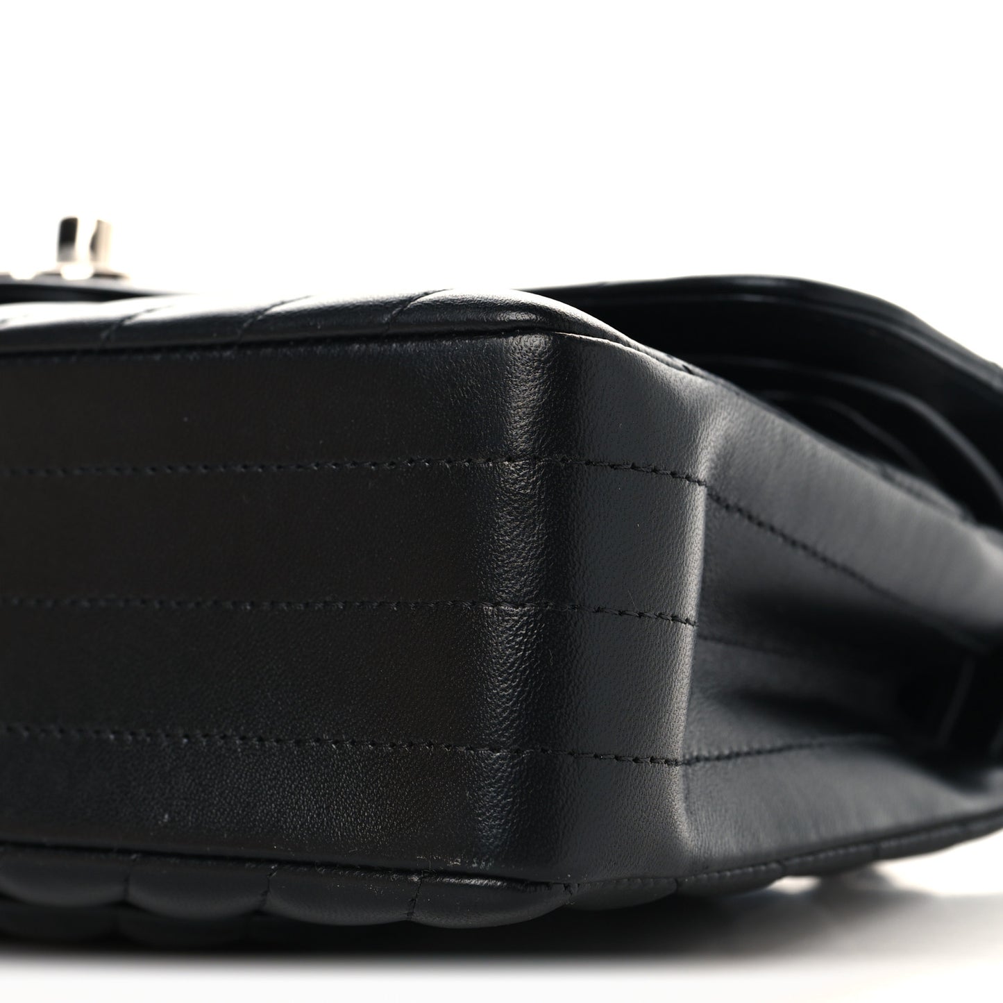 Lambskin Chevron Quilted Small Double Flap Black