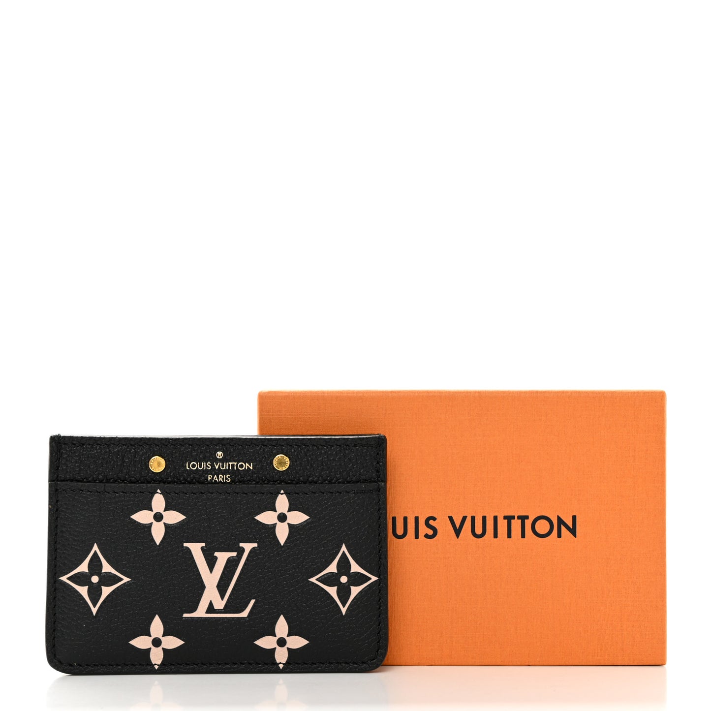 Empreinte Card Holder Black Beige