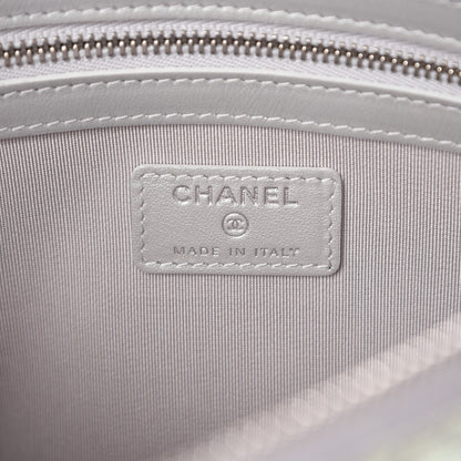 Chanel Iridescent Crumpled Calfskin Medium Cosmetic Case White 6 of 8