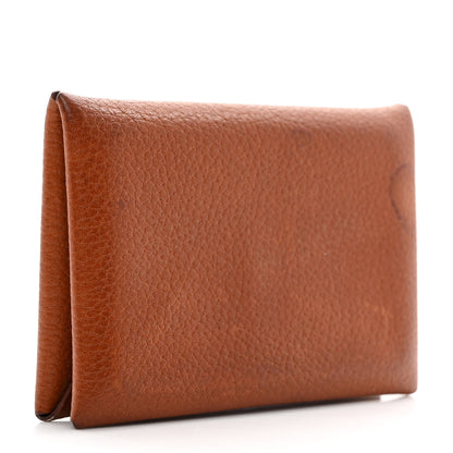 Hermes Barenia Verso Calvi Card Case Fauve Black 3 of 9