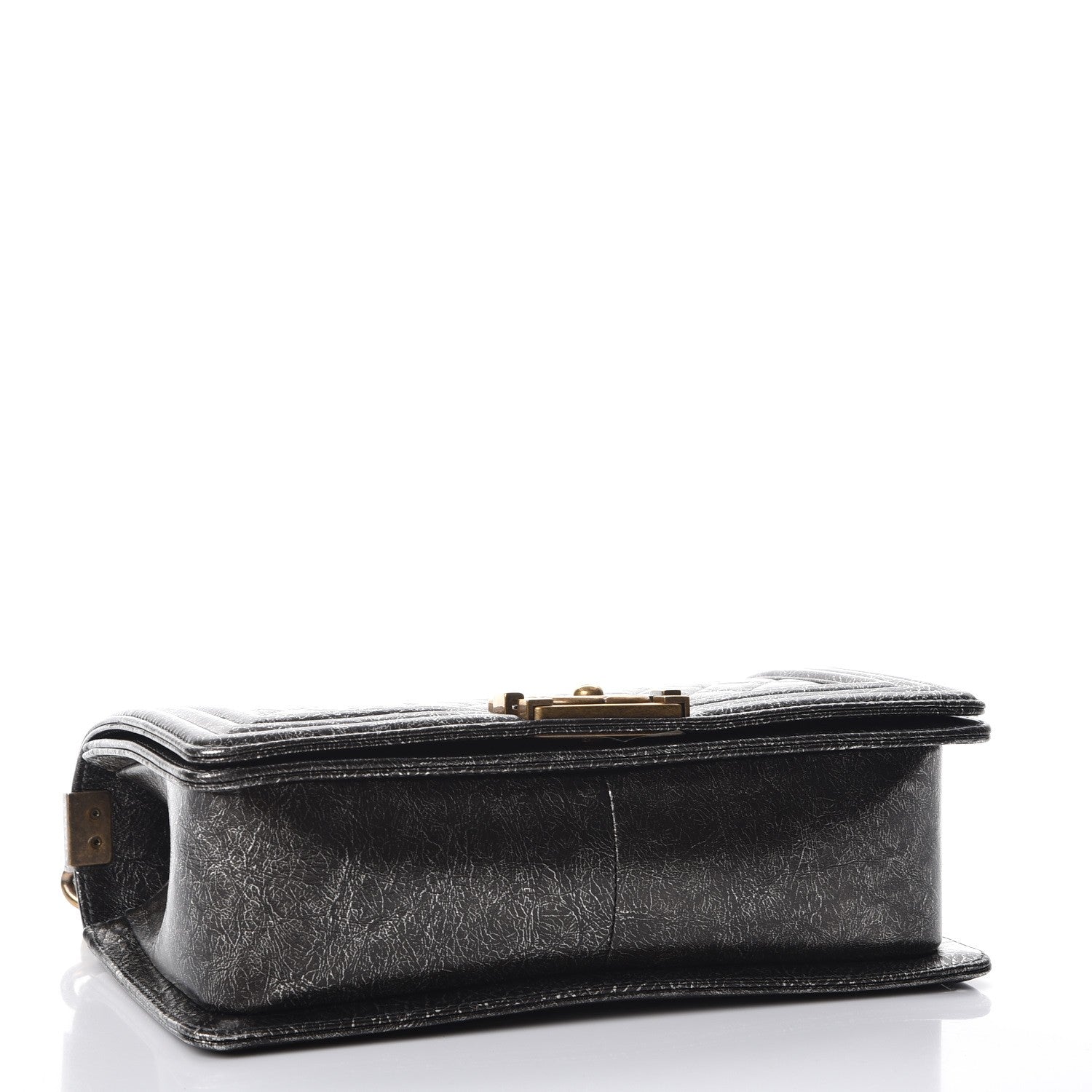 Chanel Cracked Metallic Calfskin Quilted Medium Boy Flap Dark Silver 5 of 9