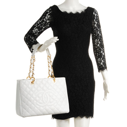 Chanel Caviar Quilted Grand Shopping Tote GST White 2 of 7