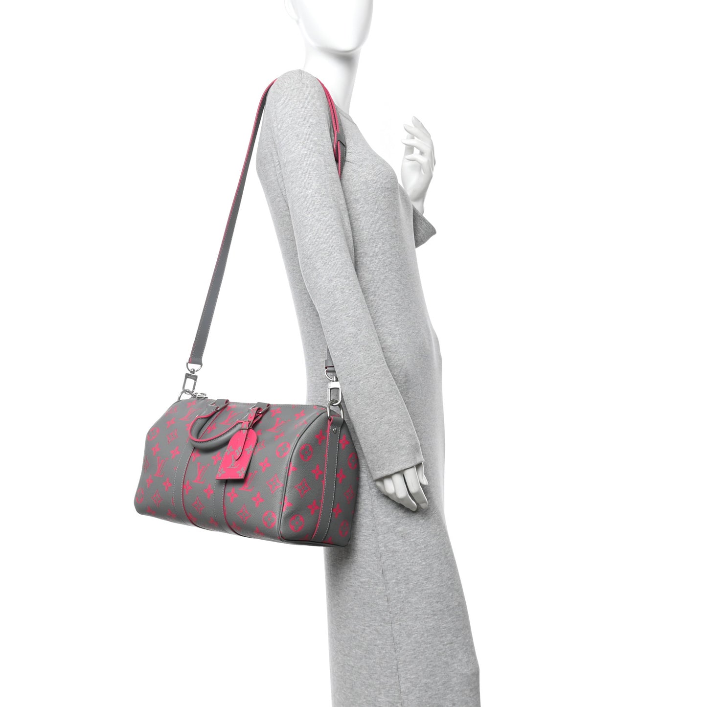 Monogram Glow Up Keepall Bandouliere 35 Grey Pink