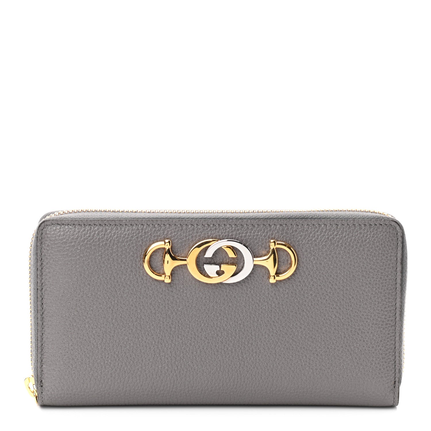 Gucci Grainy Calfskin Zumi Zip Around Wallet Dusty Grey 1 of 7