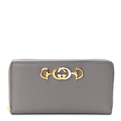 Gucci Grainy Calfskin Zumi Zip Around Wallet Dusty Grey 1 of 7