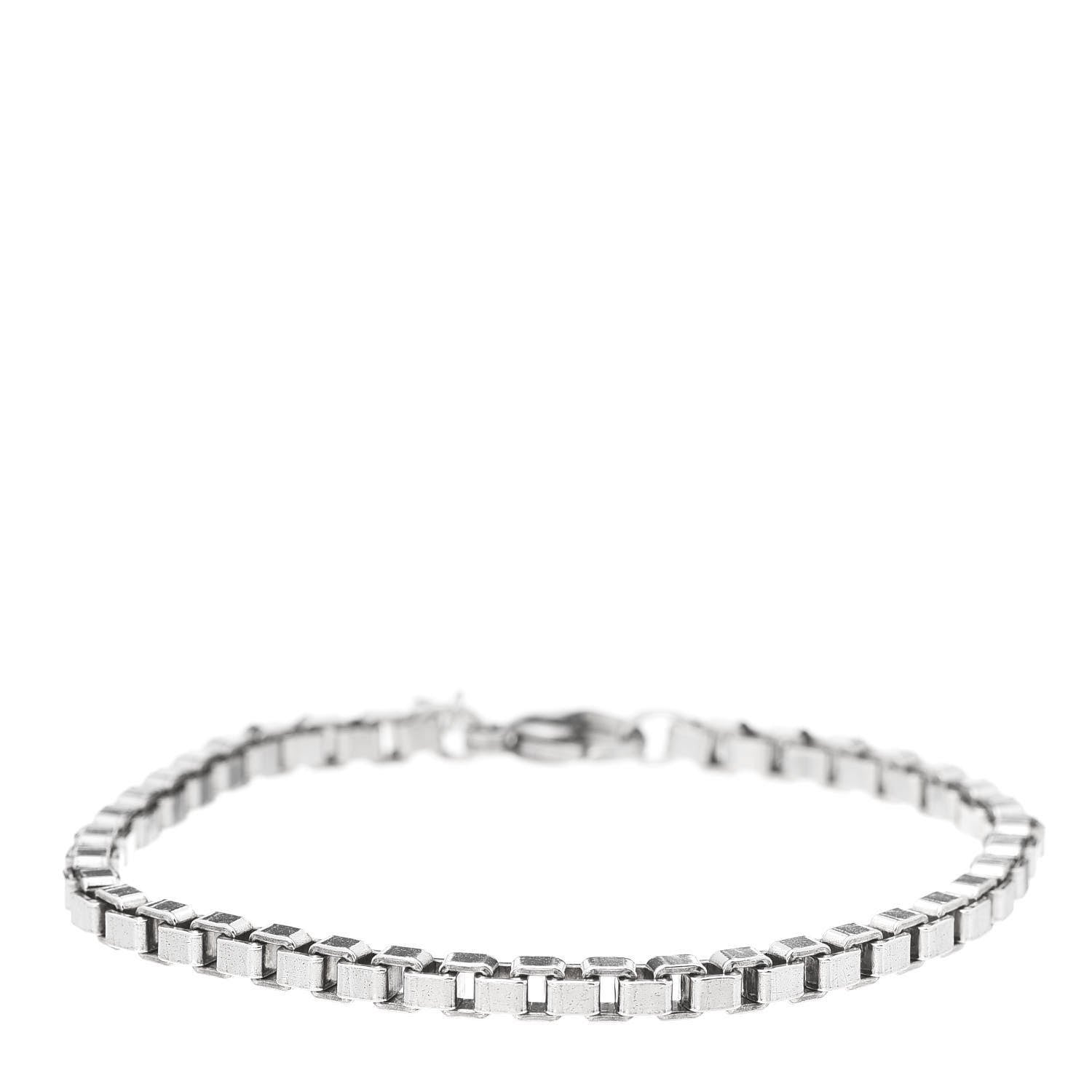 Tiffany Sterling Silver 4mm Venetian Link Bracelet 1 of 5