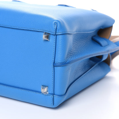 MCM Grained Calfskin Medium Milla Tote Tile Blue 10 of 11