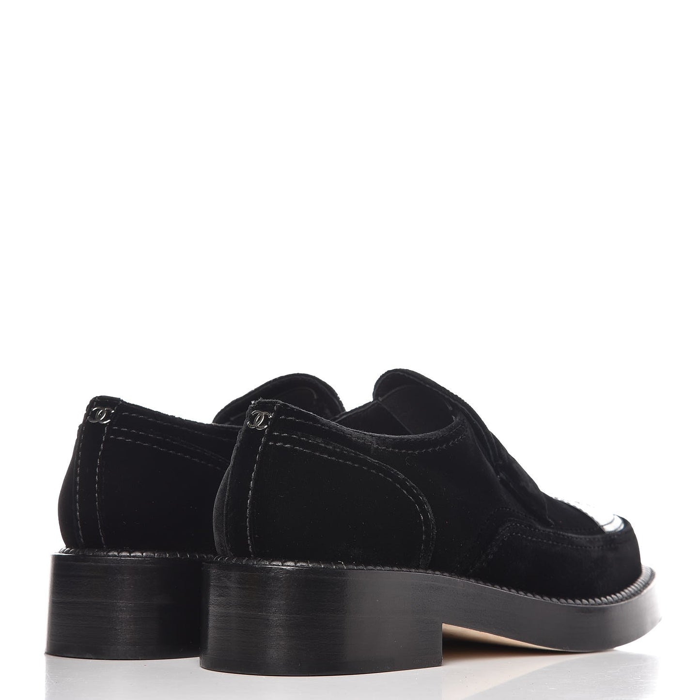Velvet Patent Mocassin Loafers 40 Black