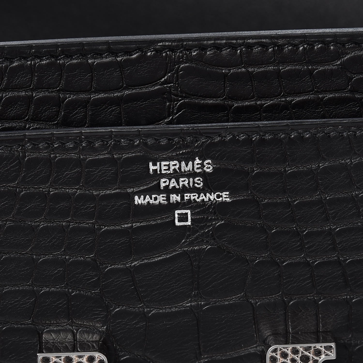 Hermes Matte Alligator Lizard Constance Wallet Black Ombre 6 of 10
