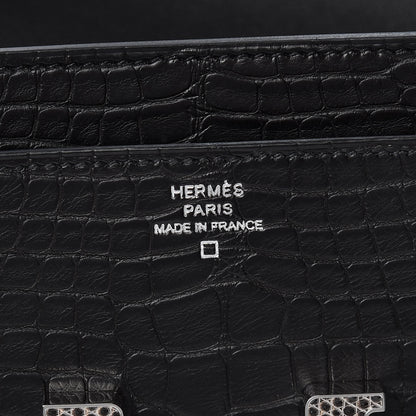 Hermes Matte Alligator Lizard Constance Wallet Black Ombre 6 of 10