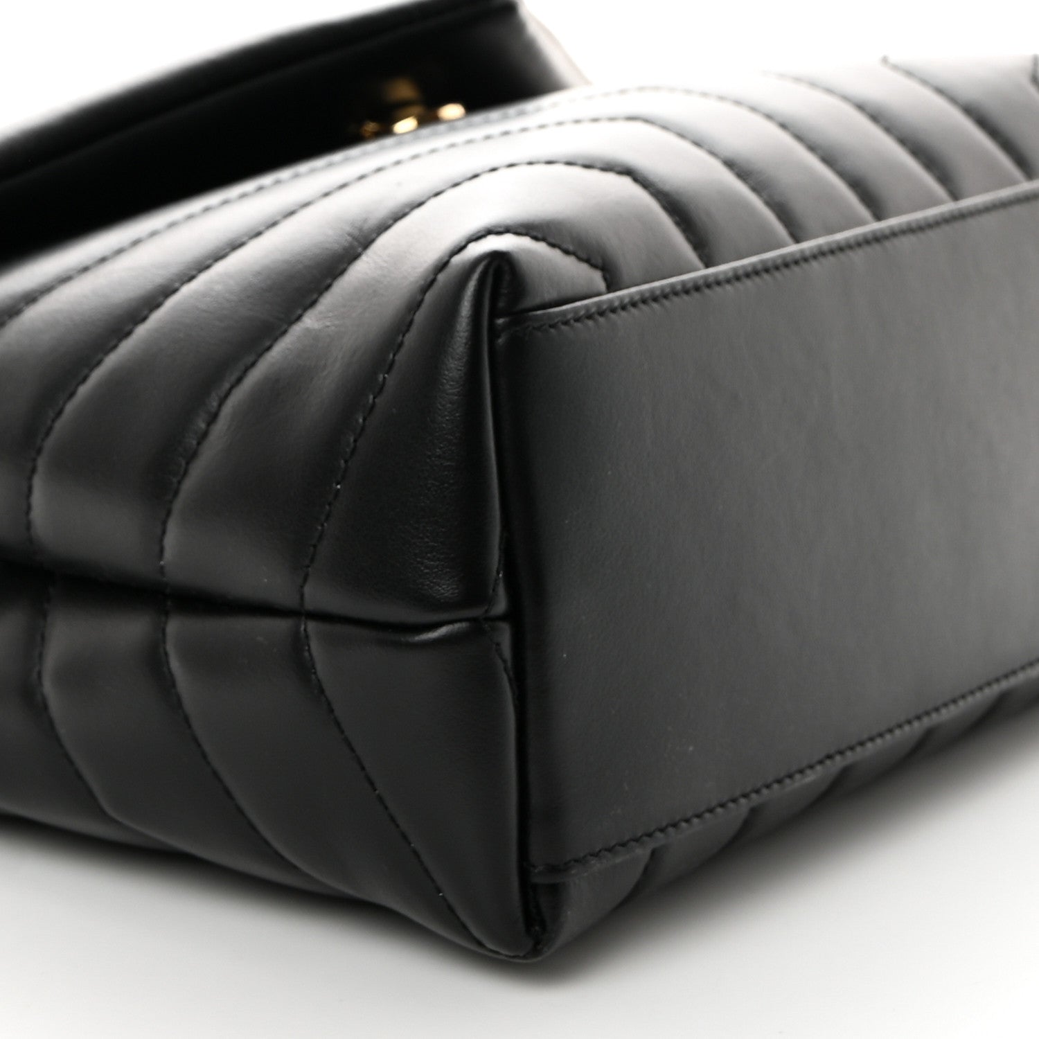 Saint Laurent Calfskin Y Quilted Monogram Small Loulou Chain Satchel Black 10 of 11