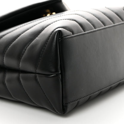 Saint Laurent Calfskin Y Quilted Monogram Small Loulou Chain Satchel Black 10 of 11