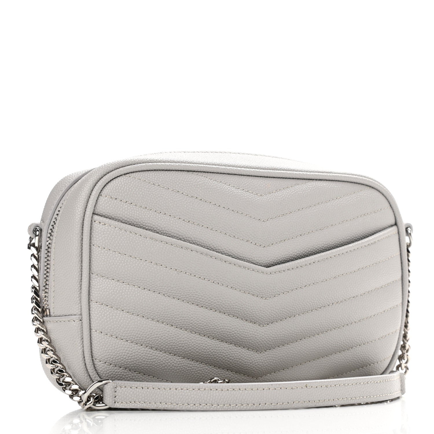 Saint Laurent Grain De Poudre Matelasse Monogram Mini Lou Camera Bag Granite 3 of 13
