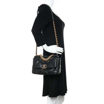 Chanel Lambskin Quilted Medium Chanel 19 Flap Black 2 of 10