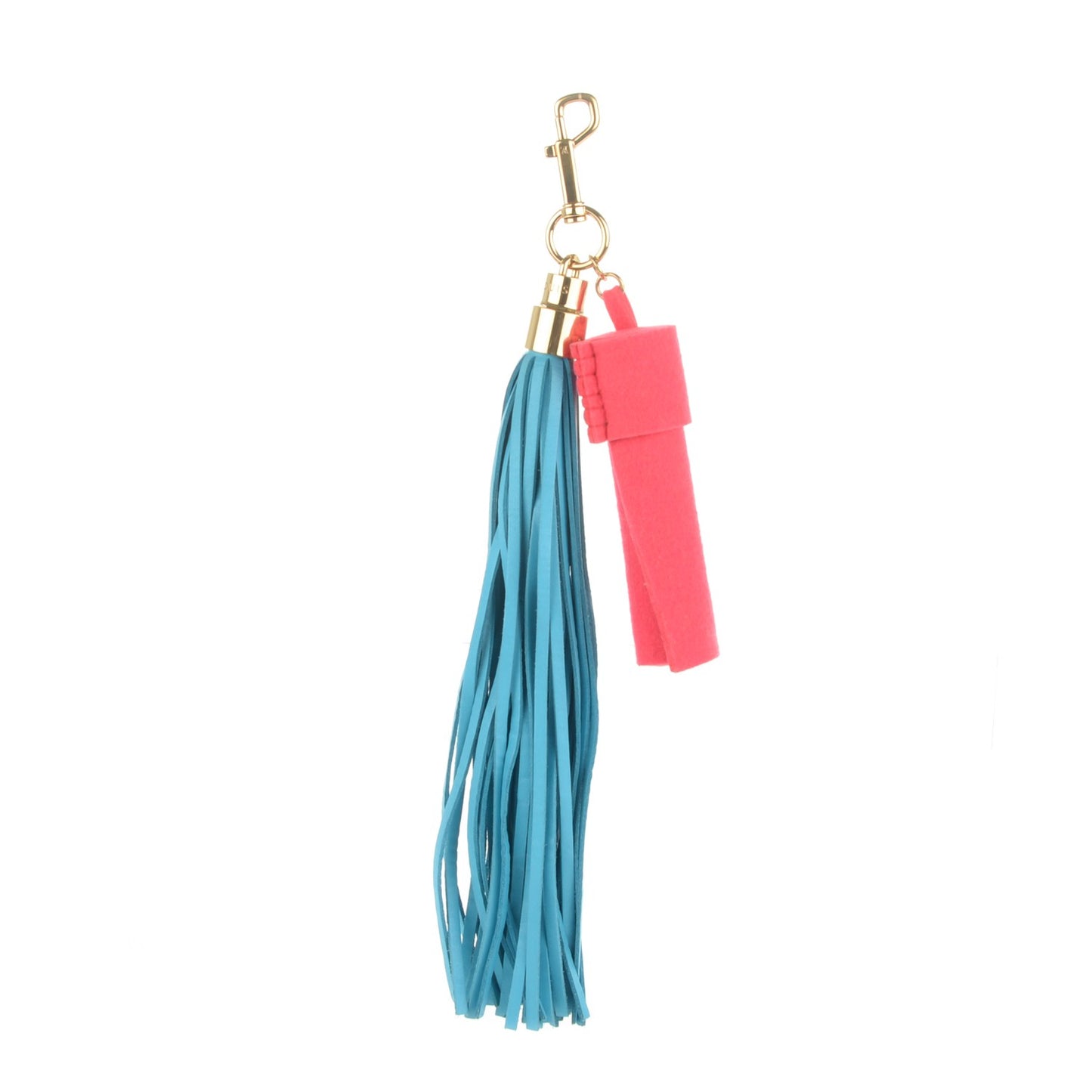 Rainbow Bag Charm Tassel Blue