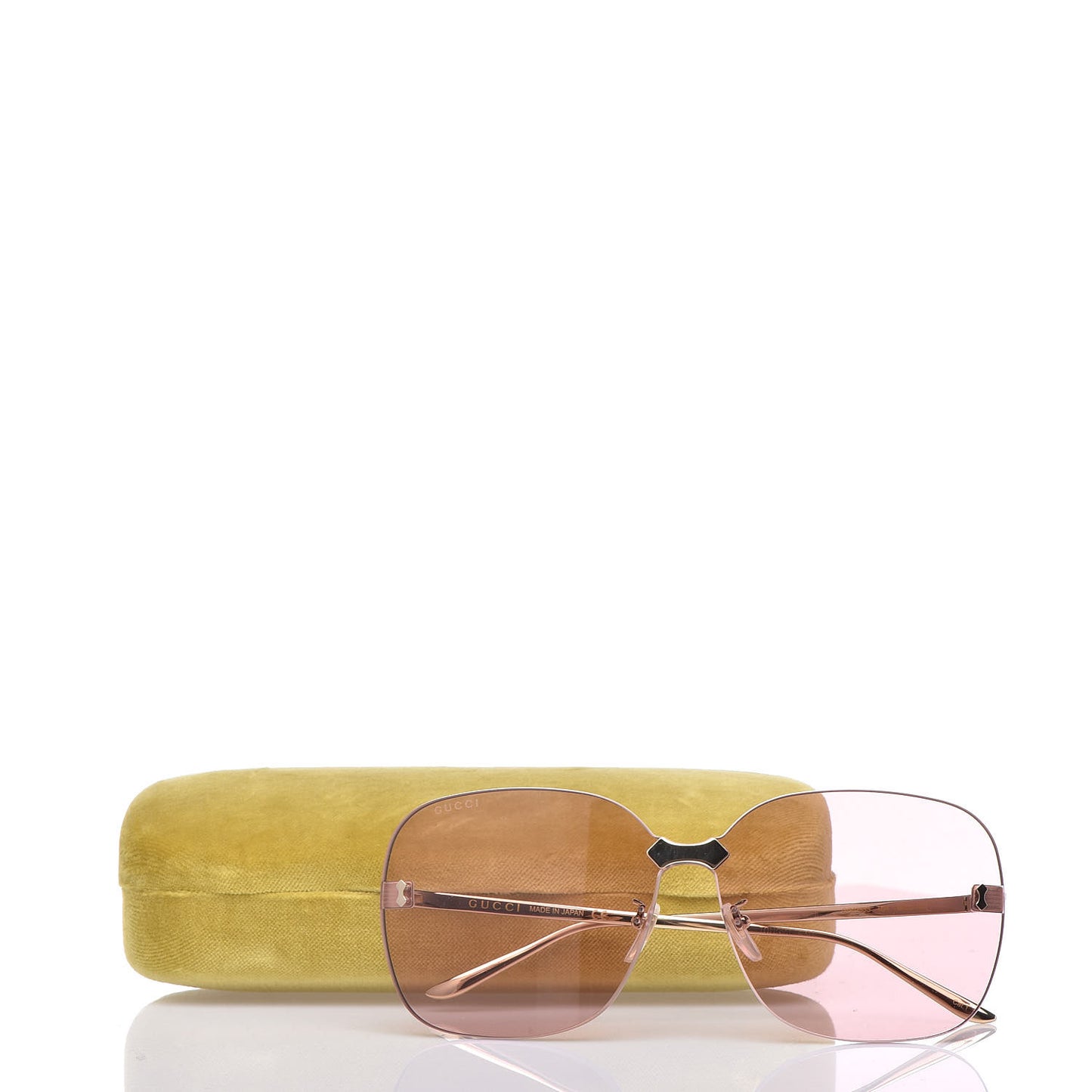 Rimless Sunglasses GG0355S Gold Flash Pink