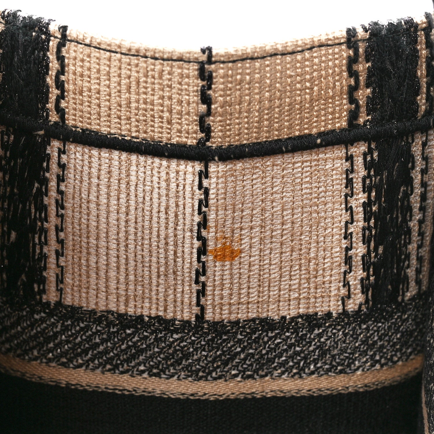 Christian Dior Canvas Embroidered Medium Bayadere Book Tote Black Beige 11 of 11