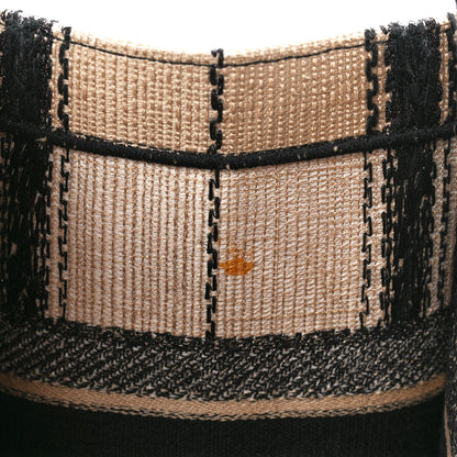 Christian Dior Canvas Embroidered Medium Bayadere Book Tote Black Beige 11 of 11