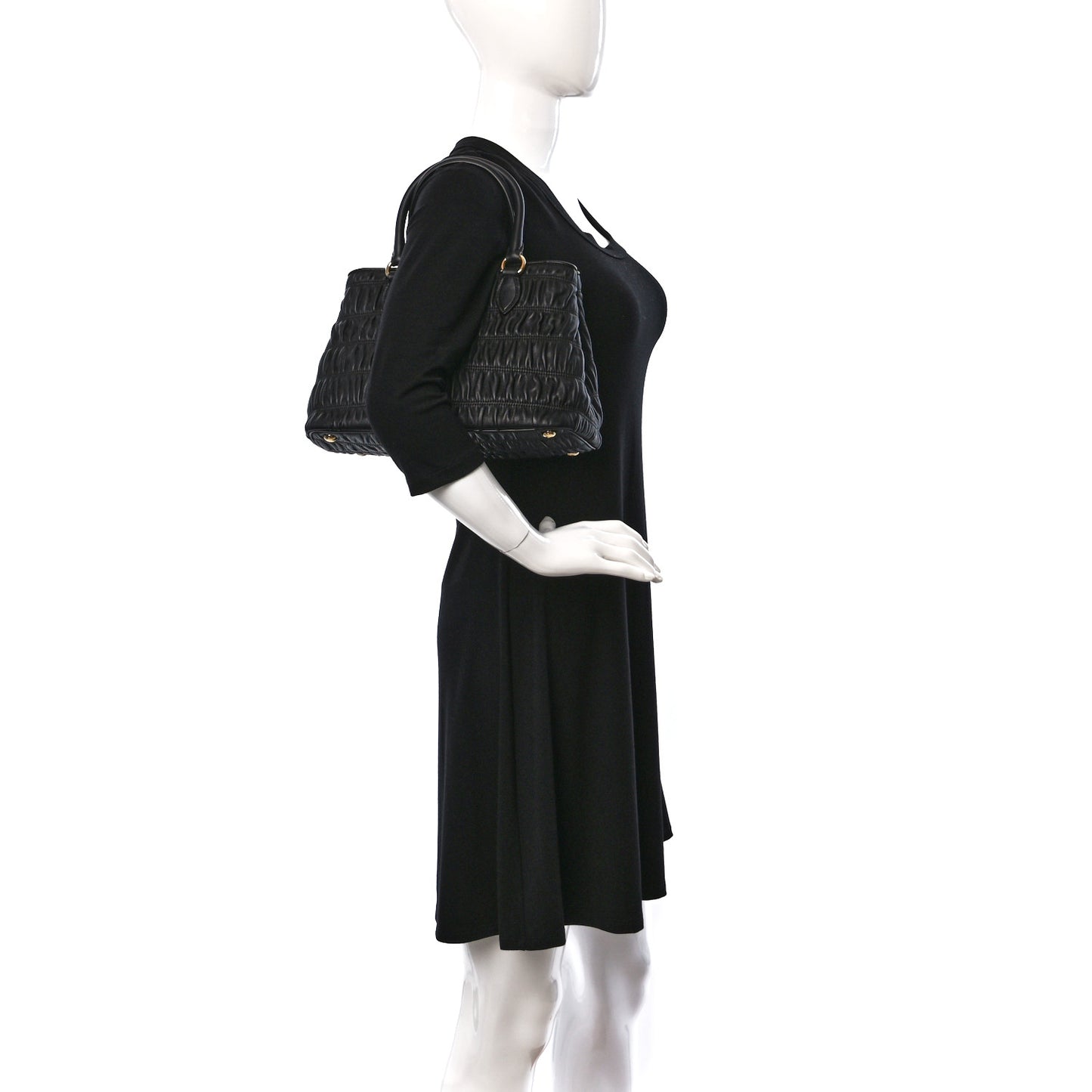 Nappa Gaufre Tote Black