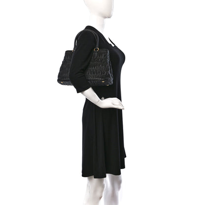 Prada Nappa Gaufre Tote Black 2 of 8
