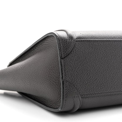 Celine Drummed Calfskin Nano Luggage Liquorice 9 of 11
