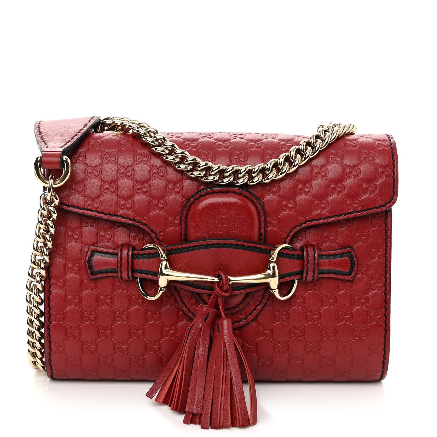 Soft Microguccissima Mini Emily Chain Shoulder Bag Rosso
