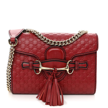 Gucci Soft Microguccissima Mini Emily Chain Shoulder Bag Rosso 1 of 12