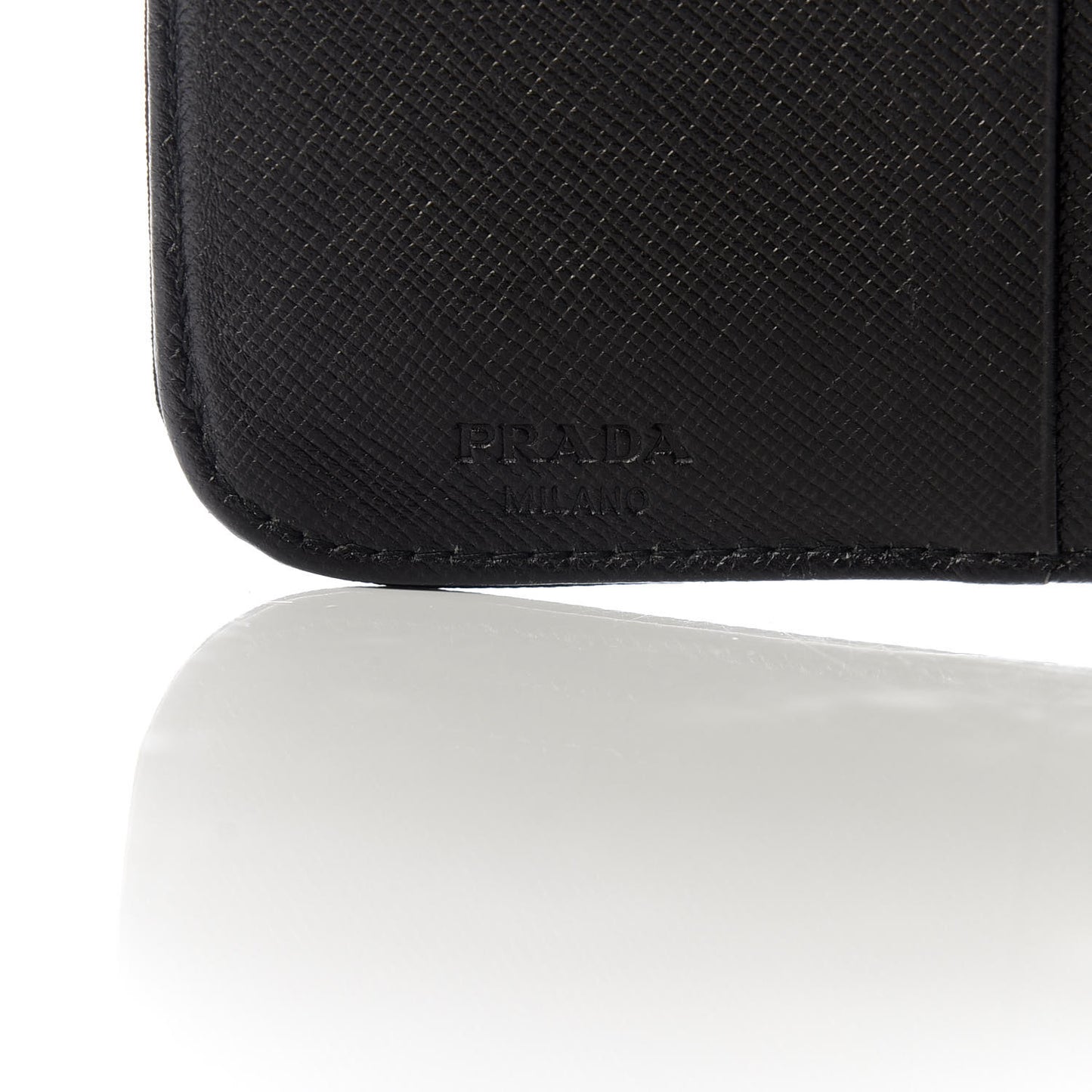Tessuto Nylon Compact Zip Around Wallet Black