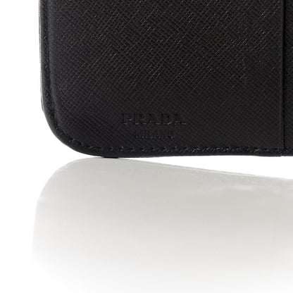 Prada Tessuto Nylon Compact Zip Around Wallet Black 6 of 6