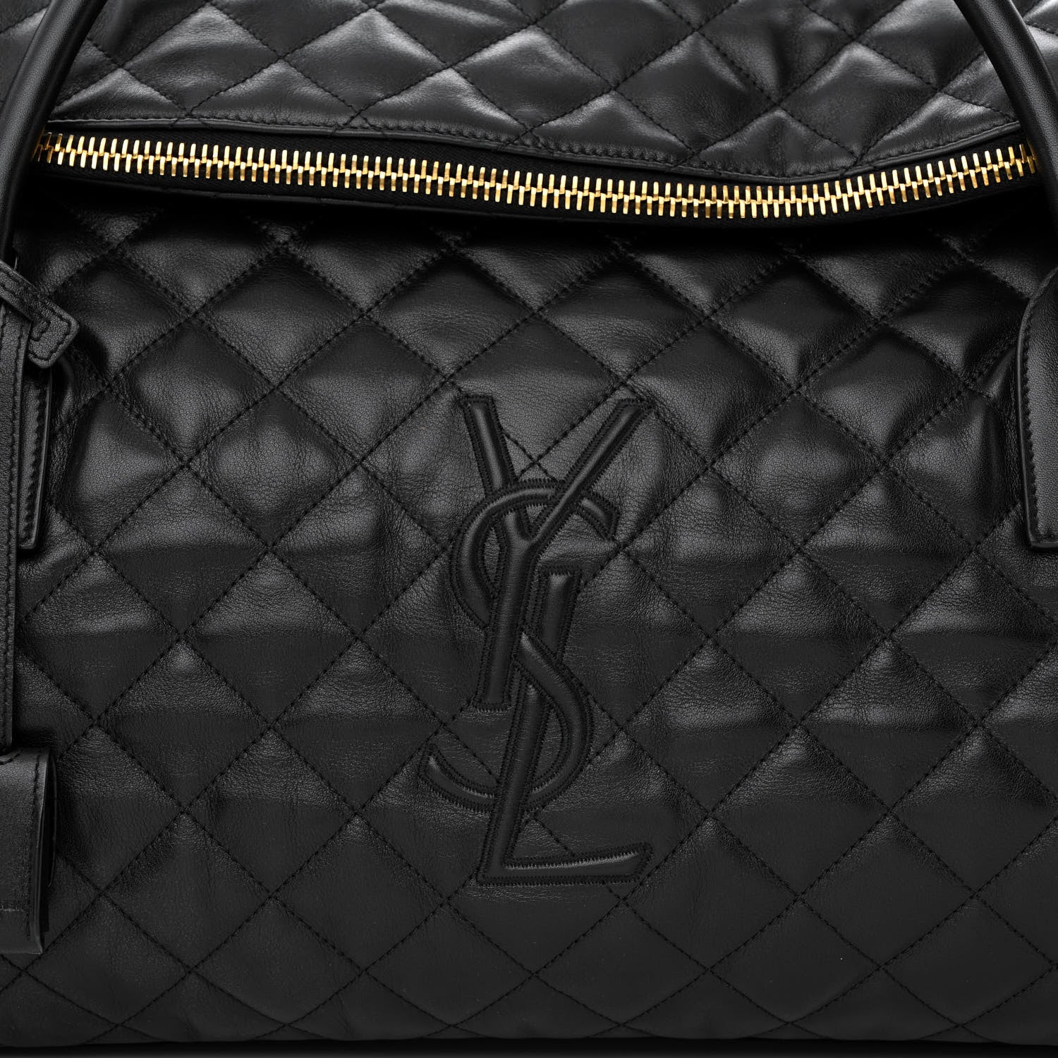 Saint Laurent Calfskin Quilted ES Giant Travel Bag Black 8 of 10