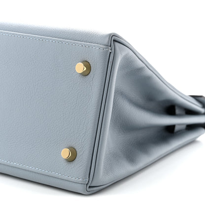 Hermes Evercolor Kelly Retourne 28 Bleu Lin 10 of 11