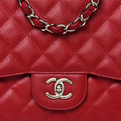 Chanel Caviar Quilted Jumbo Single Flap Red 12 of 13