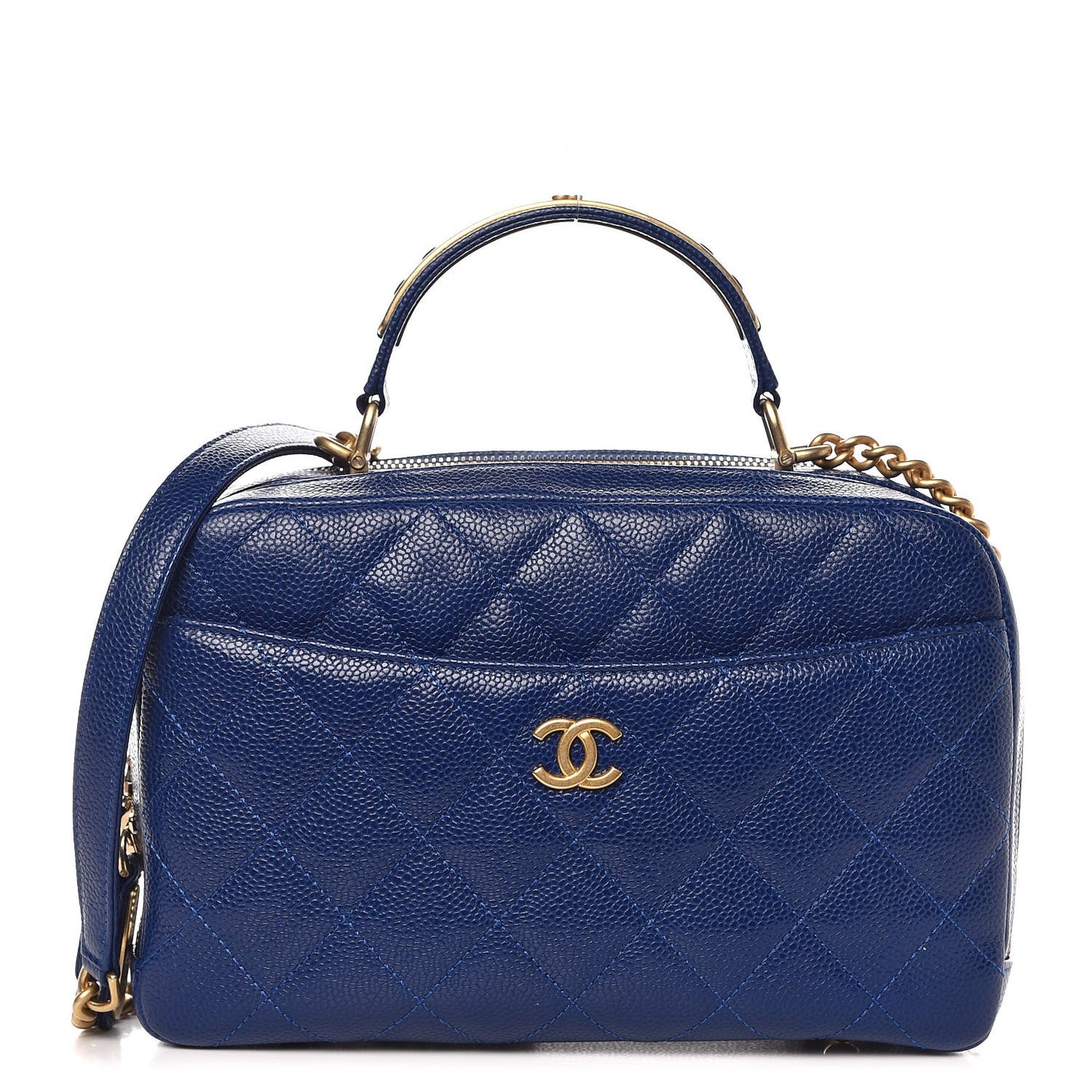 Caviar Quilted Small Carry Around Bowling Bag Blue