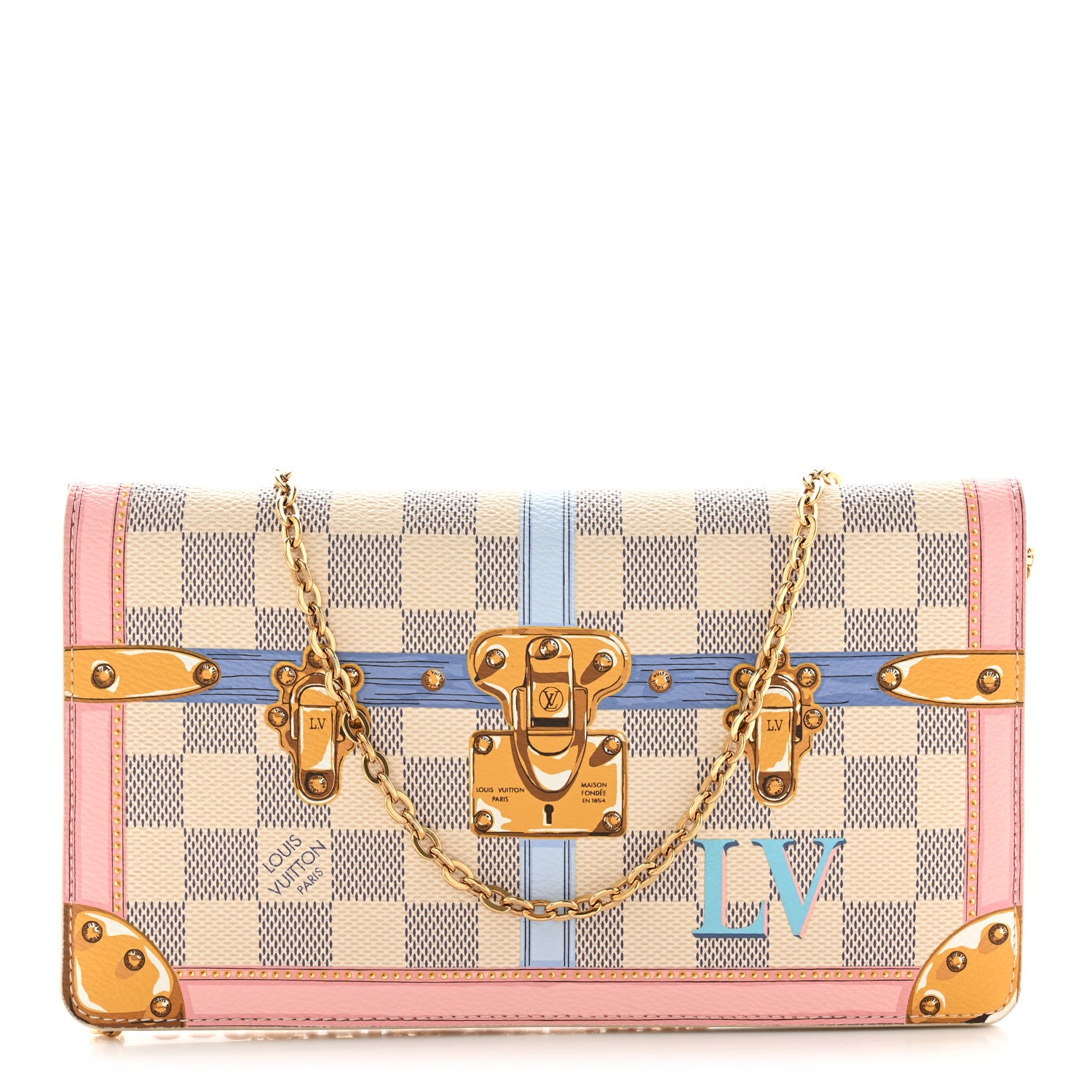 Louis Vuitton Damier Azur Summer Trunks Pochette Weekend 1 of 9