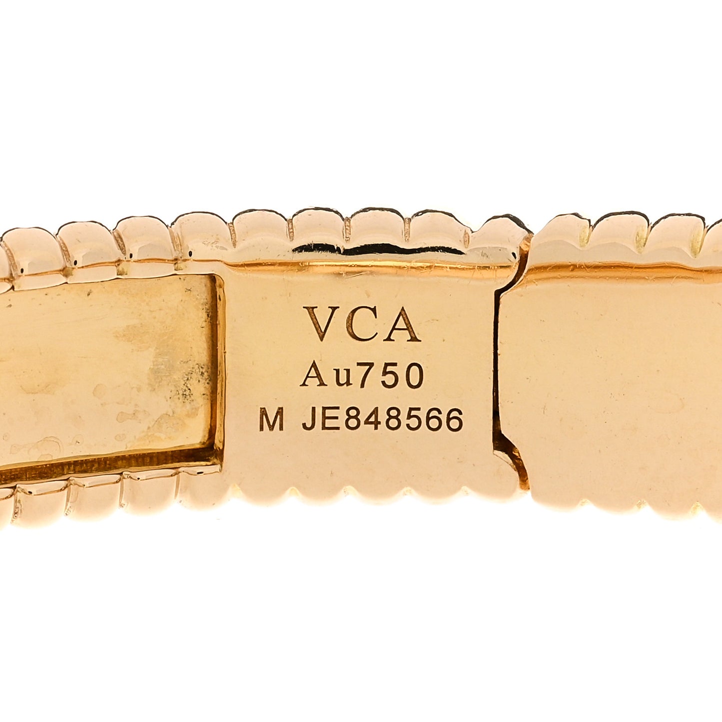 VAN CLEEF & ARPELS 18K Yellow Gold Perlee Signature Bangle Bracelet M