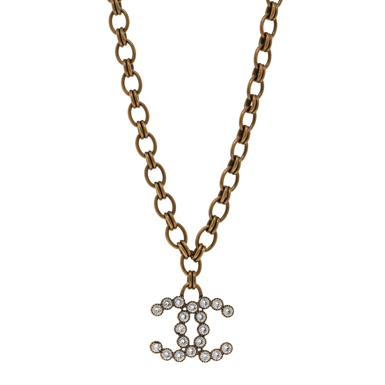 Chanel Crystal CC City Of Lights Necklace Gold 1 of 6