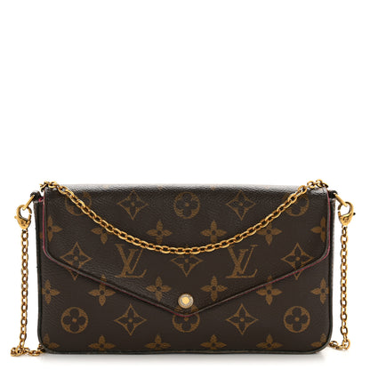 Louis Vuitton Monogram Pochette Felicie Chain Wallet Fuchsia 1 of 17
