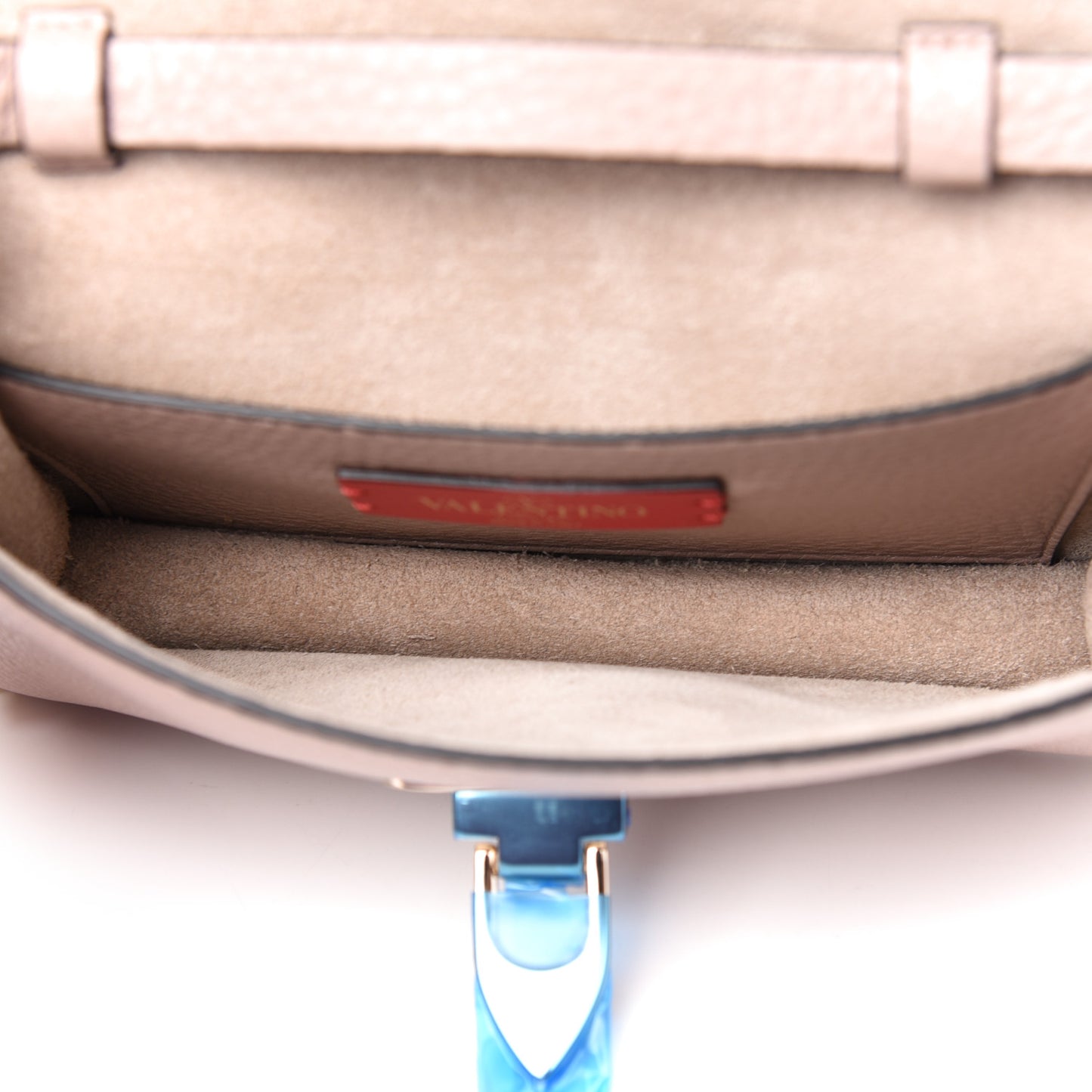 Pebbled Calfskin Small Rockstud Overlay Flap Shoulder Bag Poudre