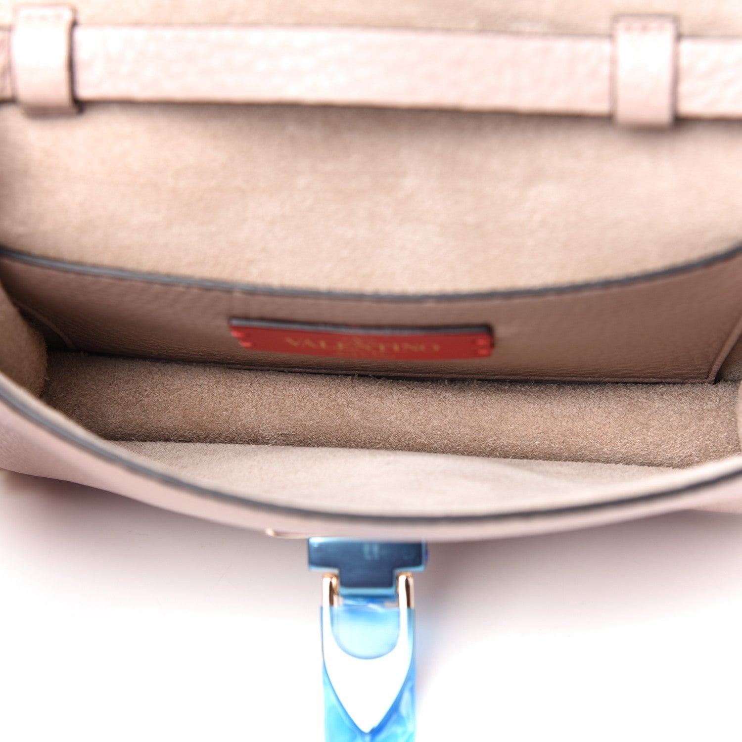 Valentino Garavani Pebbled Calfskin Small Rockstud Overlay Flap Shoulder Bag Poudre 5 of 9