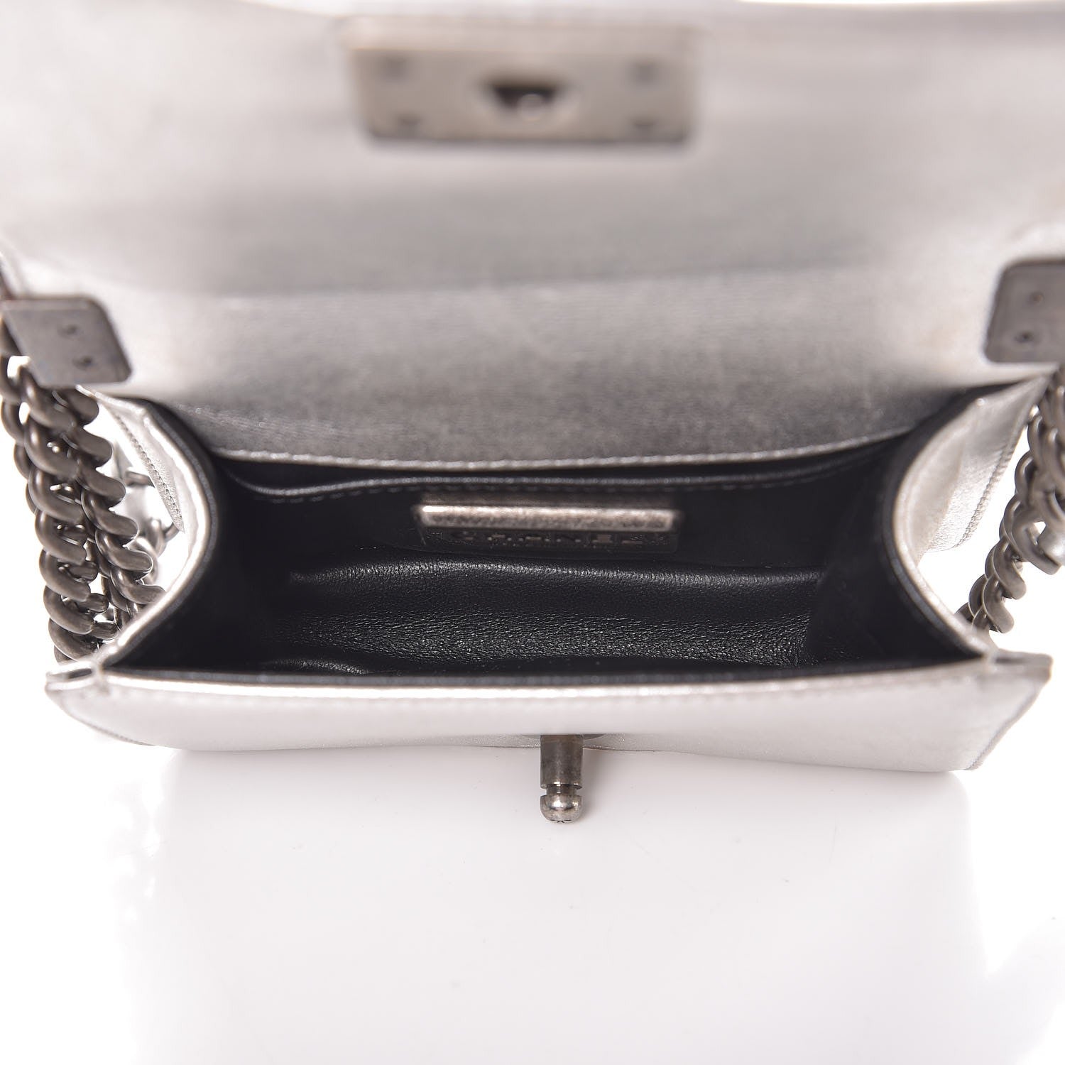 Chanel Metallic Galuchat Stingray Mini Boy Flap Silver 6 of 8