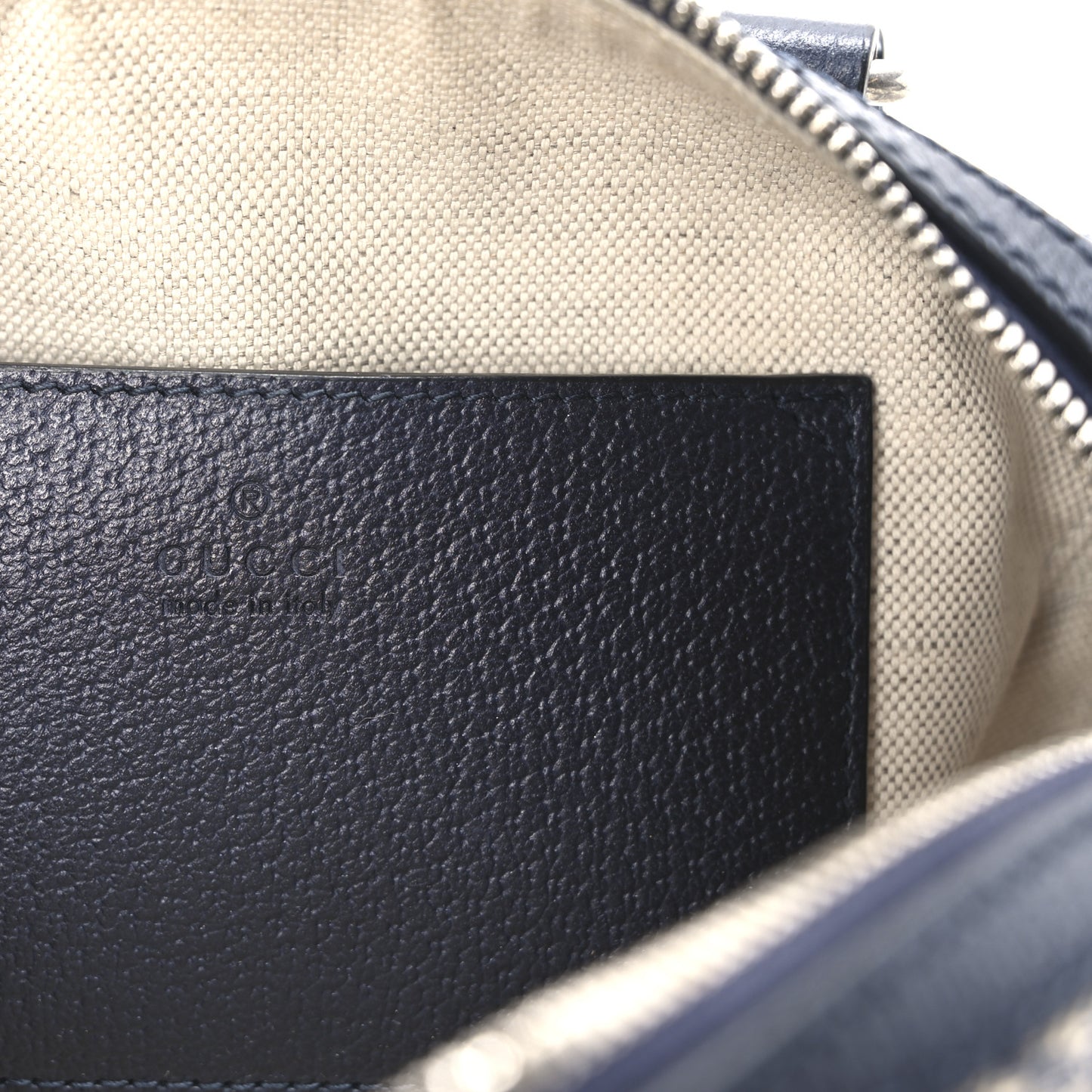 GG Supreme Monogram Textured Dollar Calfskin Web Mini Ophidia Top Handle Bag Beige Blue