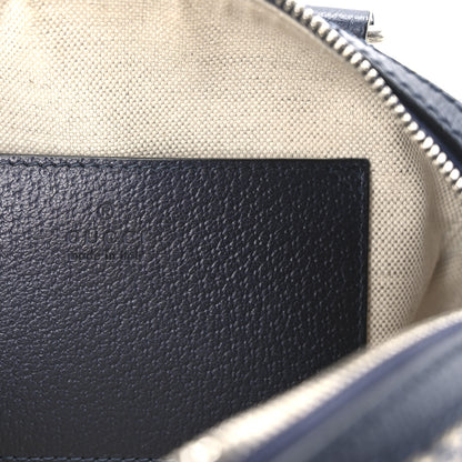 Gucci GG Supreme Monogram Textured Dollar Calfskin Web Mini Ophidia Top Handle Bag Beige Blue 6 of 11