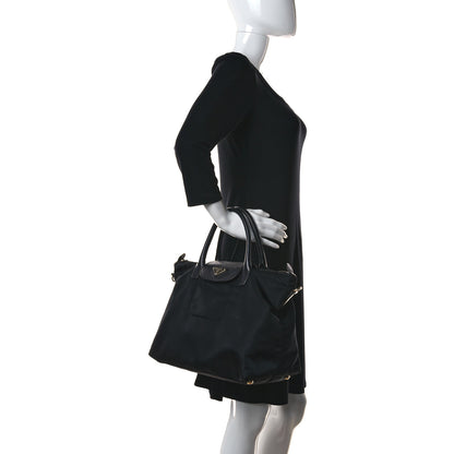 Prada Tessuto Nylon Saffiano Tote Black 2 of 10