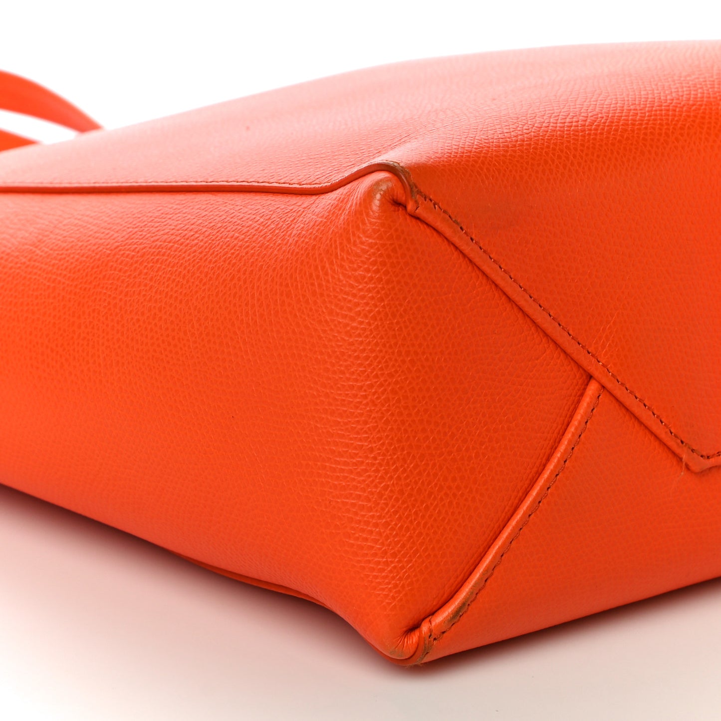 Grained Calfskin Small Vertical Cabas Orange
